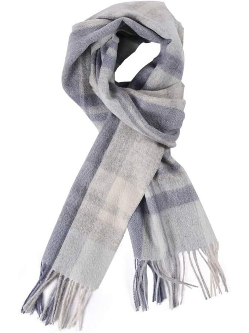 Cozy Merino Wool Plaid Scarf | Thick Soft Winter Wrap for Him & Her